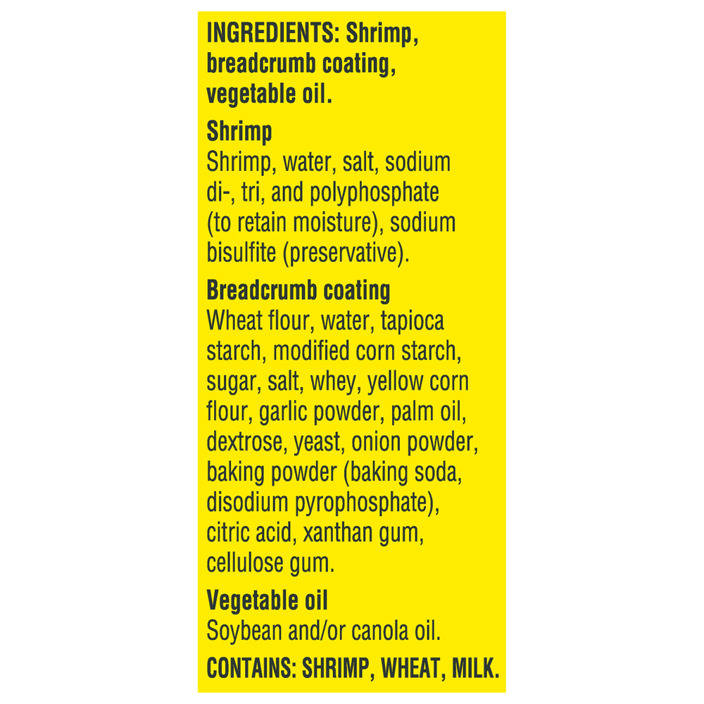 Gorton's Butterfly Shrimp, Breaded-Ingredients
