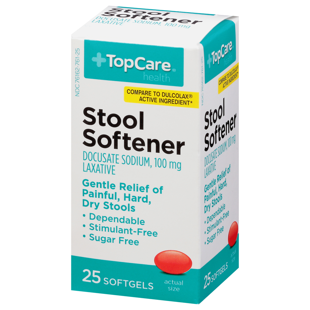 TopCare Health Stool Softener, 100 mg, SoftgelsFrontRightElevated