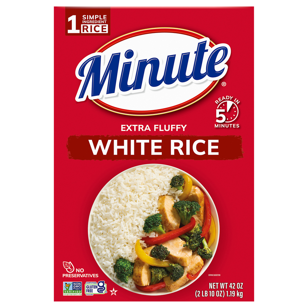 Mincy Rice Minute Rice, White, Light & Fluffy-Main