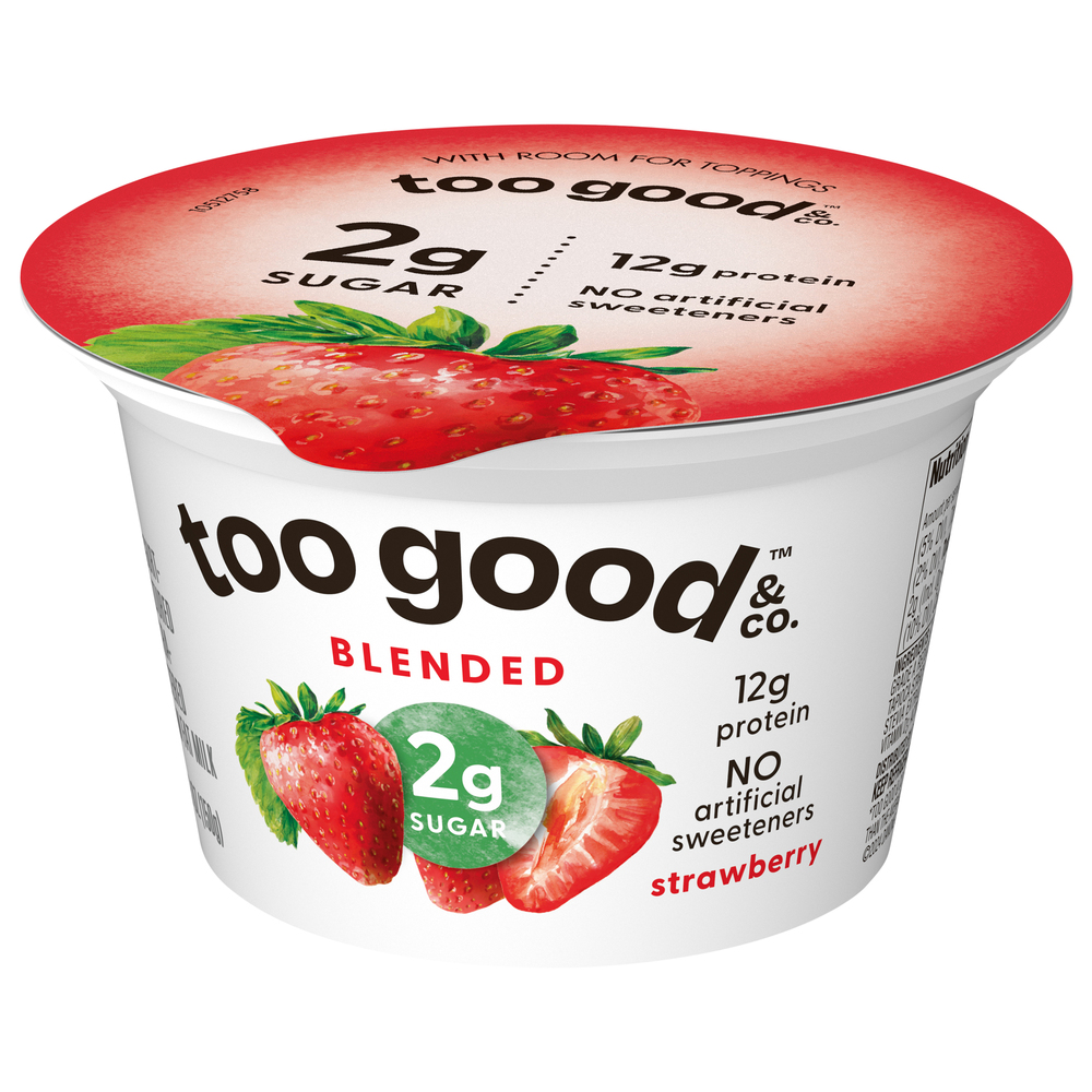 Two Good Yogurt, Strawberry, Ultra-Filtered, Low Fat-Front-Right-Elevated