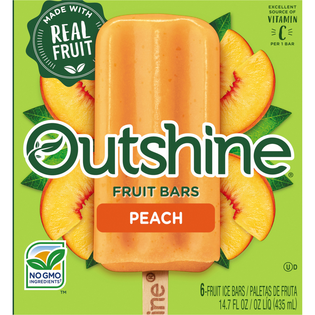 Outshine Peach Frozen Fruit Bars, 6 CountHero