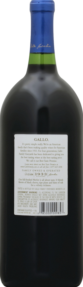 Gallo Family Vineyards Merlot Red Wine 1.5L