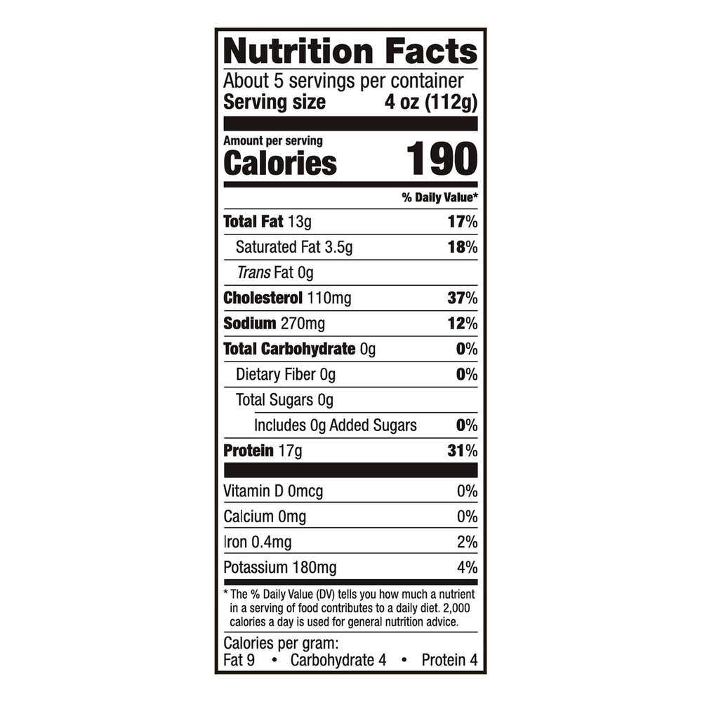 Foster Farms Uncooked Frozen Party Chicken WingsNutritionFacts