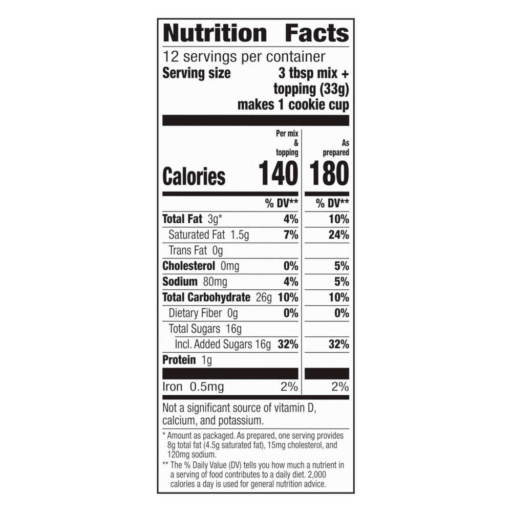 Betty Crocker Cookie Cups, Birthday CakeNutritionFacts