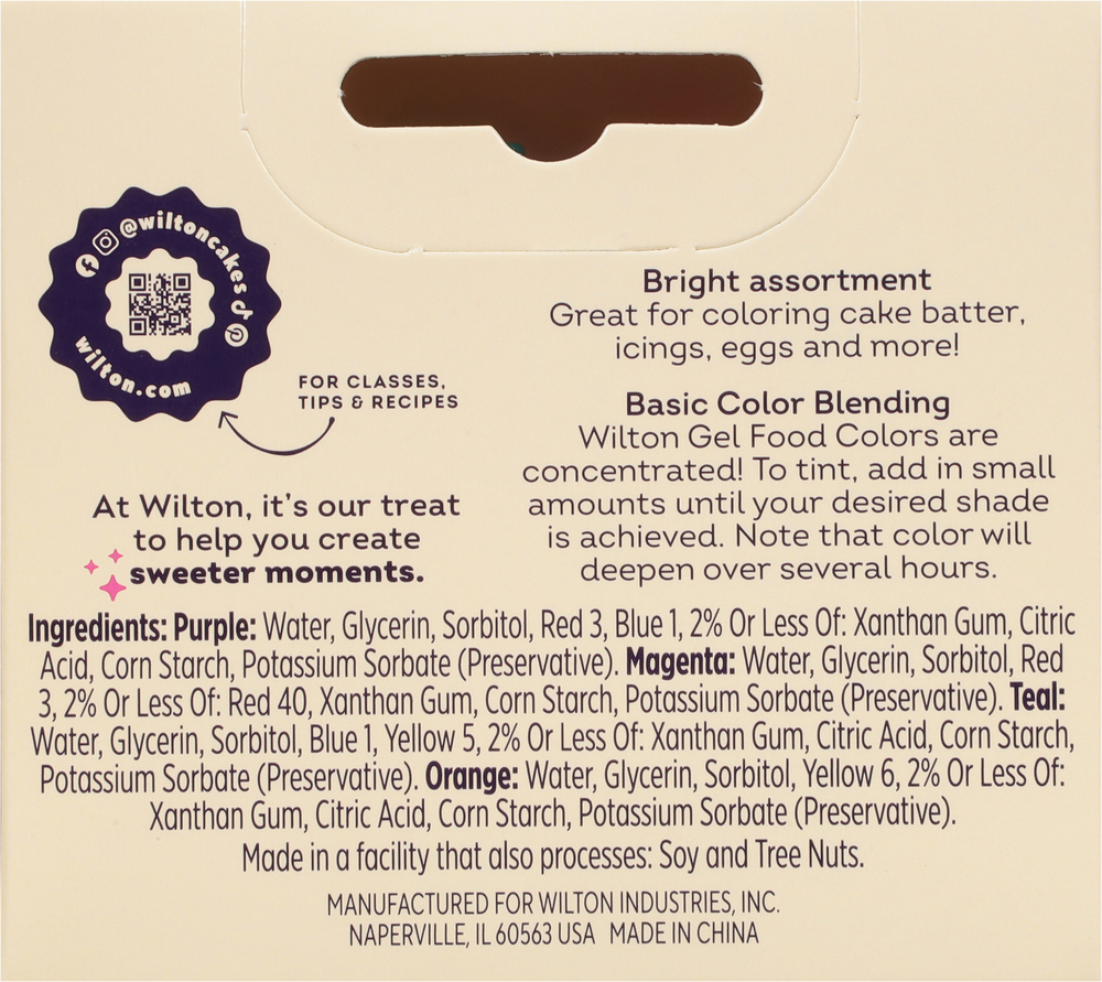 Wilton Food Colors, GelPlanogramBack