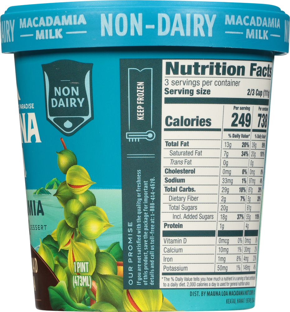 Mauna Loa Frozen Dessert, Non Dairy, Macadamia Milk, Rocky Road to