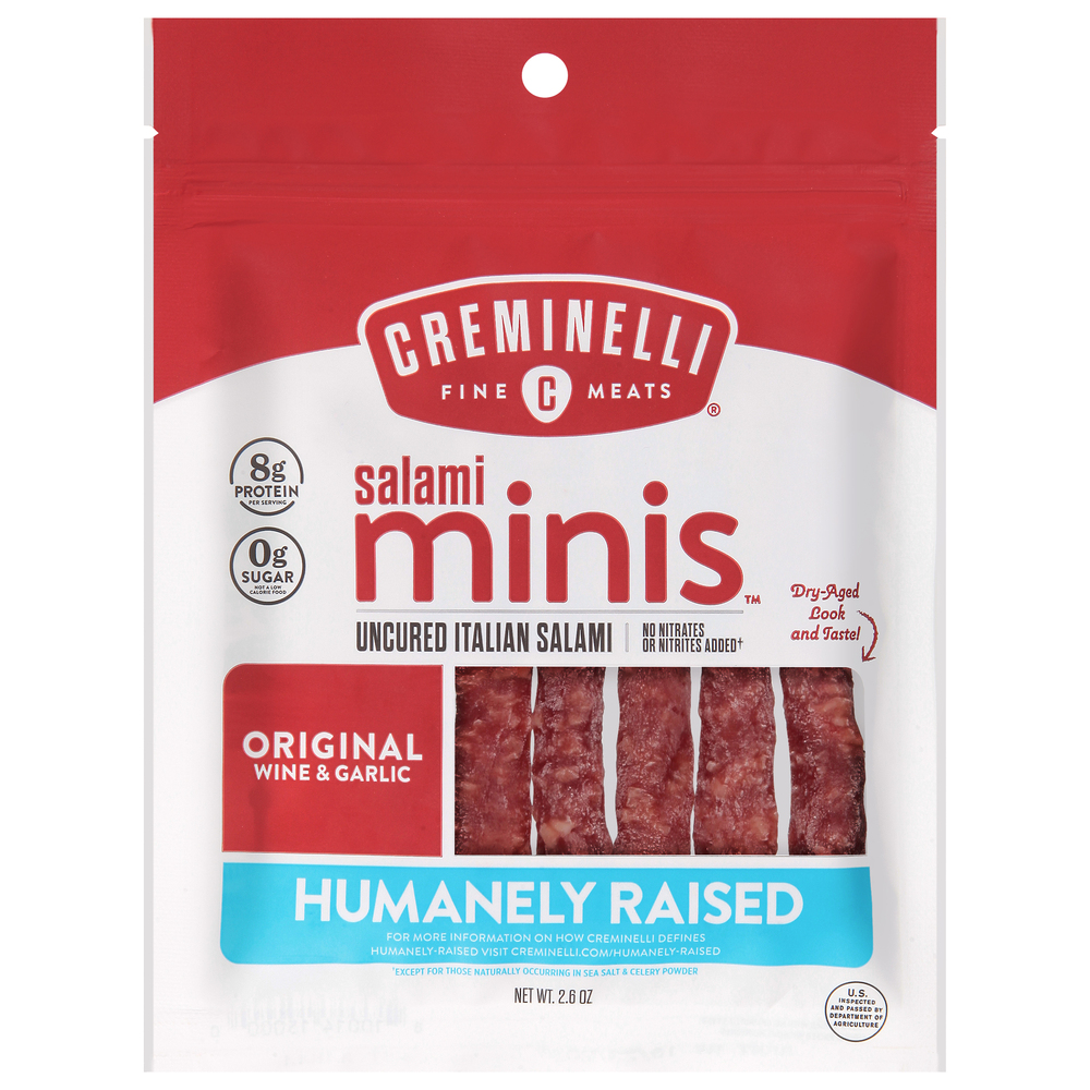 Creminelli Fine Meats Salami, Original Wine & Garlic, Minis-Main