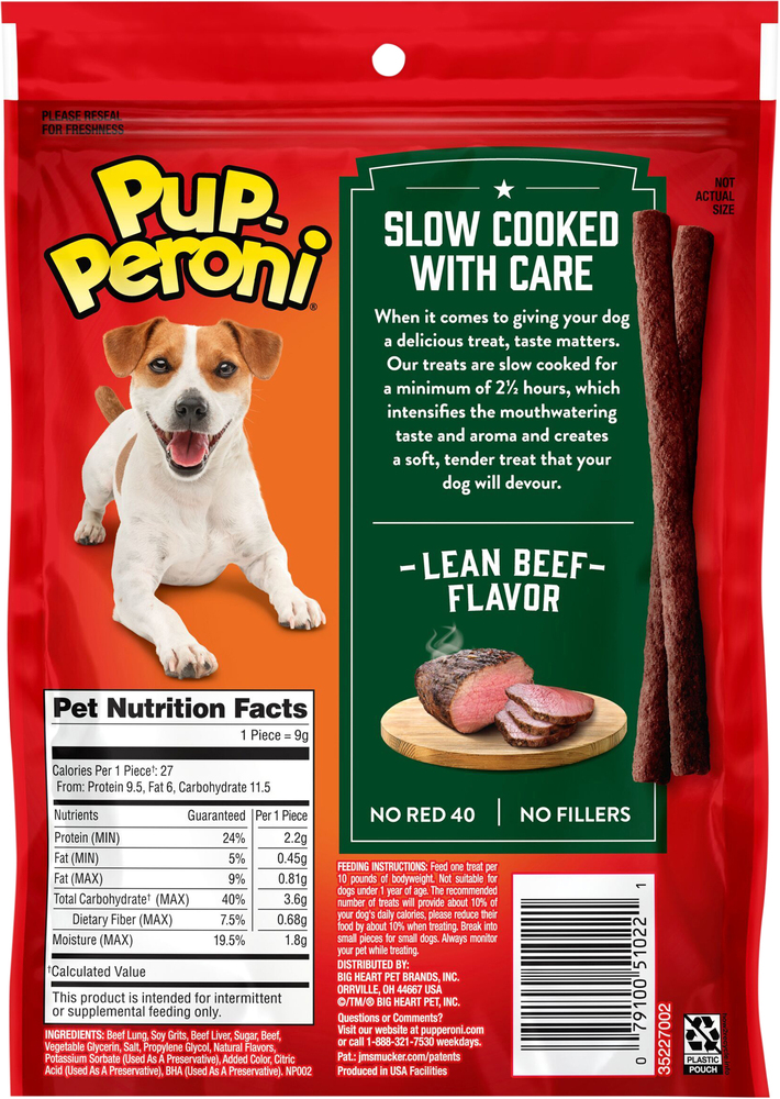 Pup Peroni Dog Snacks Lean Beef Flavor