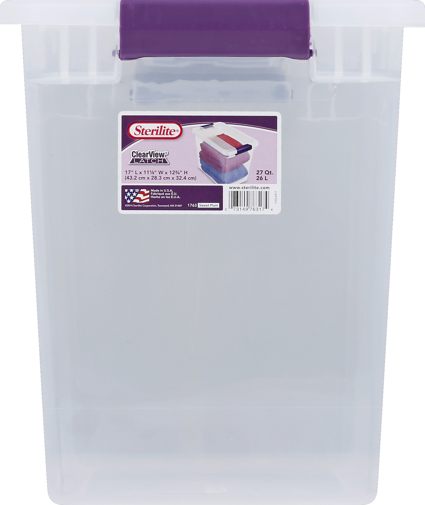 Sterilite ClearView Latch Box, Sweet Plum, 27 Quart-Main