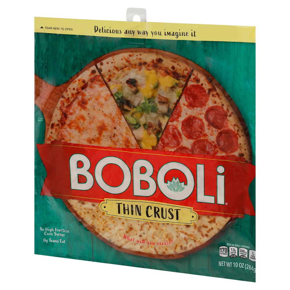 Boboli Pizza, Thin CrustFrontRightElevated