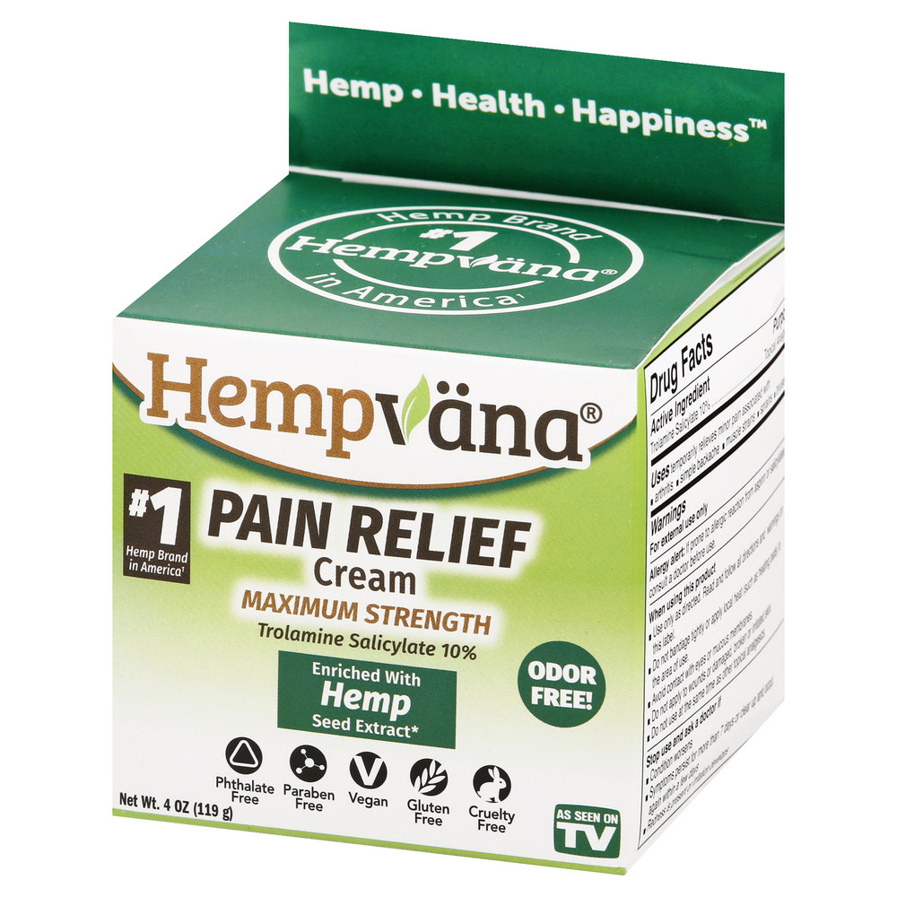 Hempvana Pain Relief Cream, Maximum Strength-Front-Right-Elevated