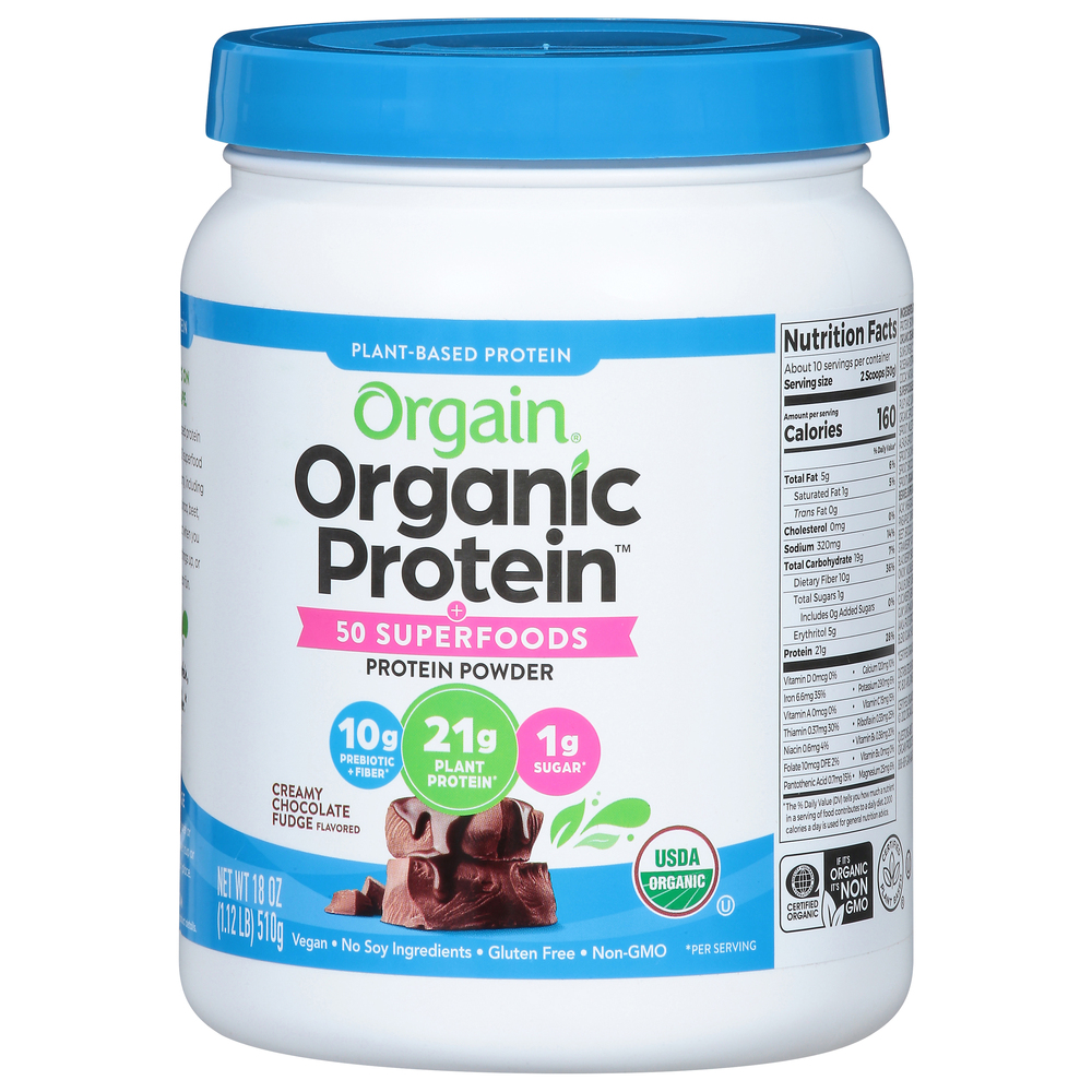 Orgain Protein Powder, Organic Protein-Front-Right-Elevated