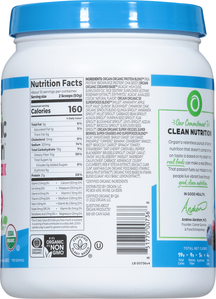 Orgain Protein Powder Organic Protein