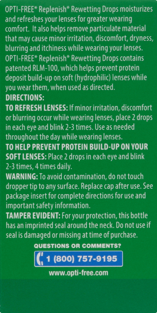 Opti Free Replenish Rewetting Drops Planogram Back