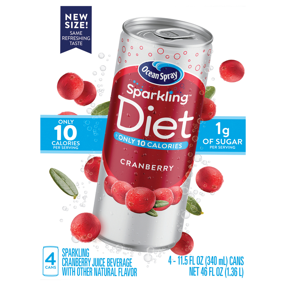 Ocean Spray Sparkling Juice Beverage Cranberry Diet