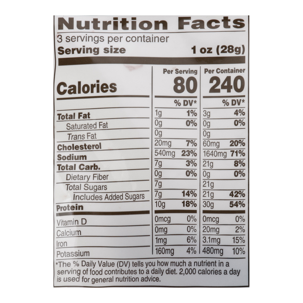 beef jerky nutrition facts