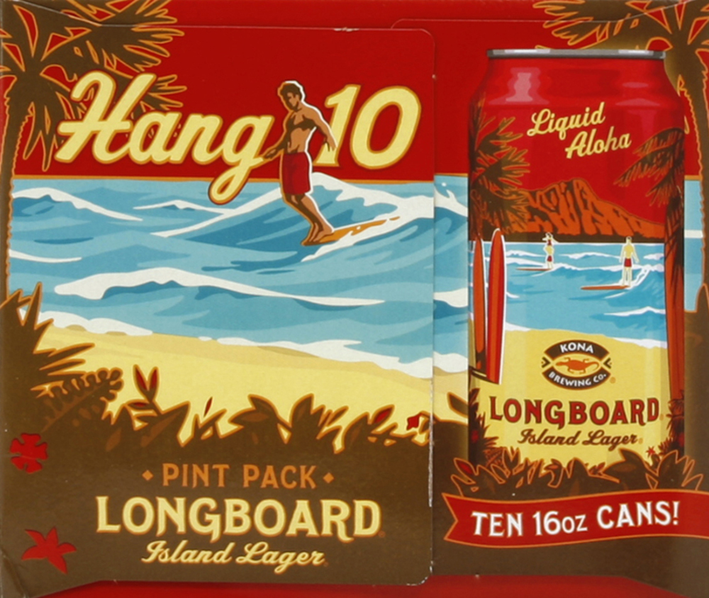 Kona Longboard Lager, Island, Hang 10, Pint Pack