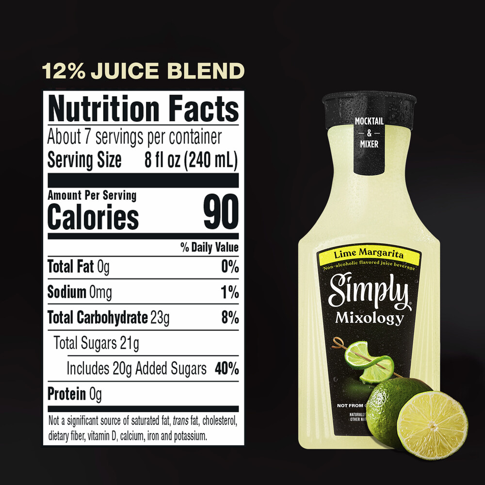 Simply Mixology Juice Beverage, Lime MargaritaNutritionFacts