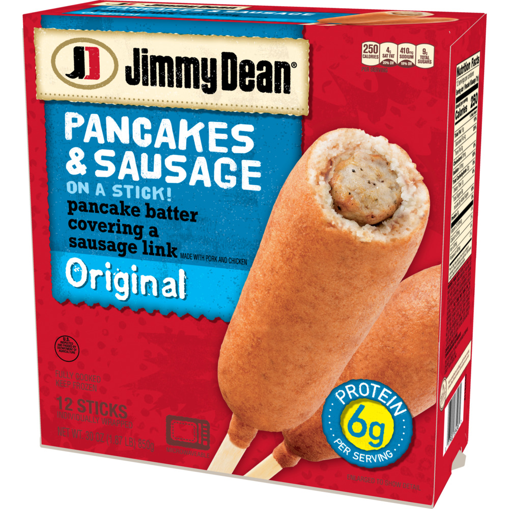 Jimmy Dean Pancakes & Sausage on a Stick, Frozen Breakfast, 12 Count