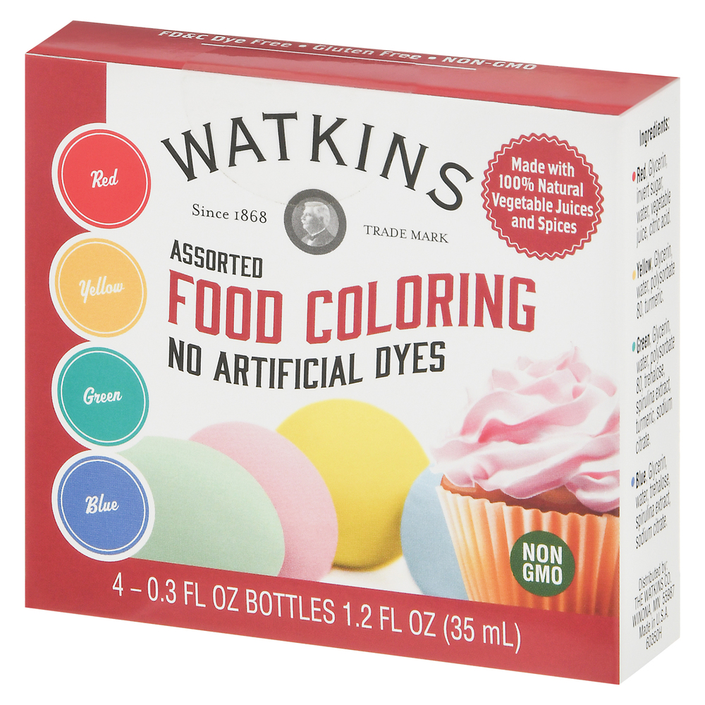 Watkins Food Coloring Assorted Front Right Elevated