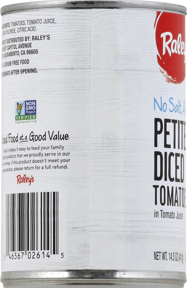 Raley's Petite Diced Tomatoes in Tomato Juice, No Salt Added