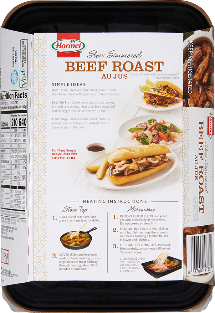 Hormel Au Jus and Savory Sauce, Beef Roast, Slow SimmeredPlanogramBack