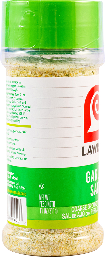 Ground Salt Format Lawry's Classic Coarse Ground Garlic Salt-Planogram-Left