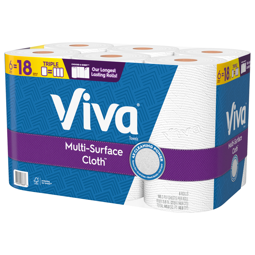 Viva MultiSurface Cloth Towels, ChooseASheet, Triple, 2 PlyFront