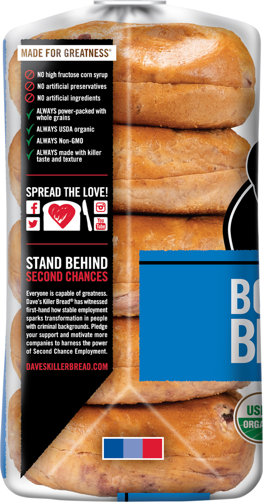 Dave's Killer Bread Boomin Berry Bagels, OrganicPlanogramLeft