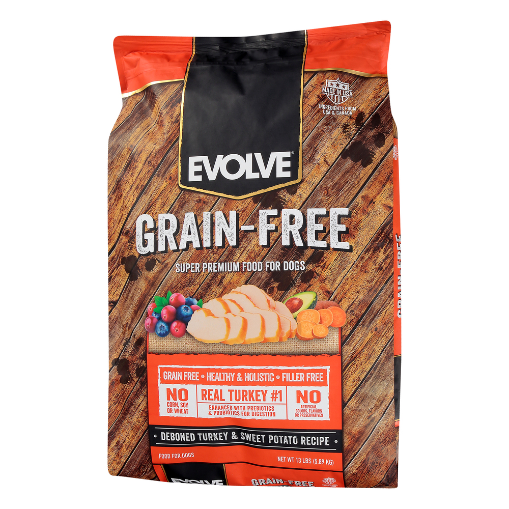 Evolve Food for Dogs, Super Premium, Grain-Free, Deboned Turkey & Sweet ...