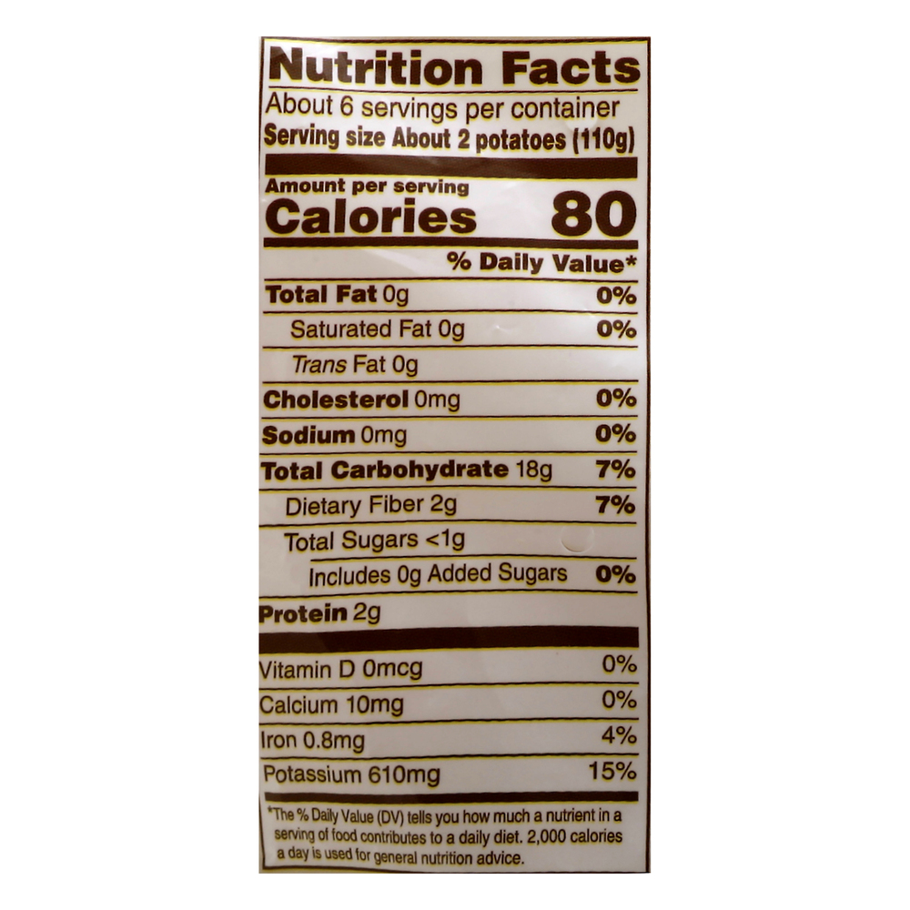 Raley's Organic Gold PotatoesNutritionFacts