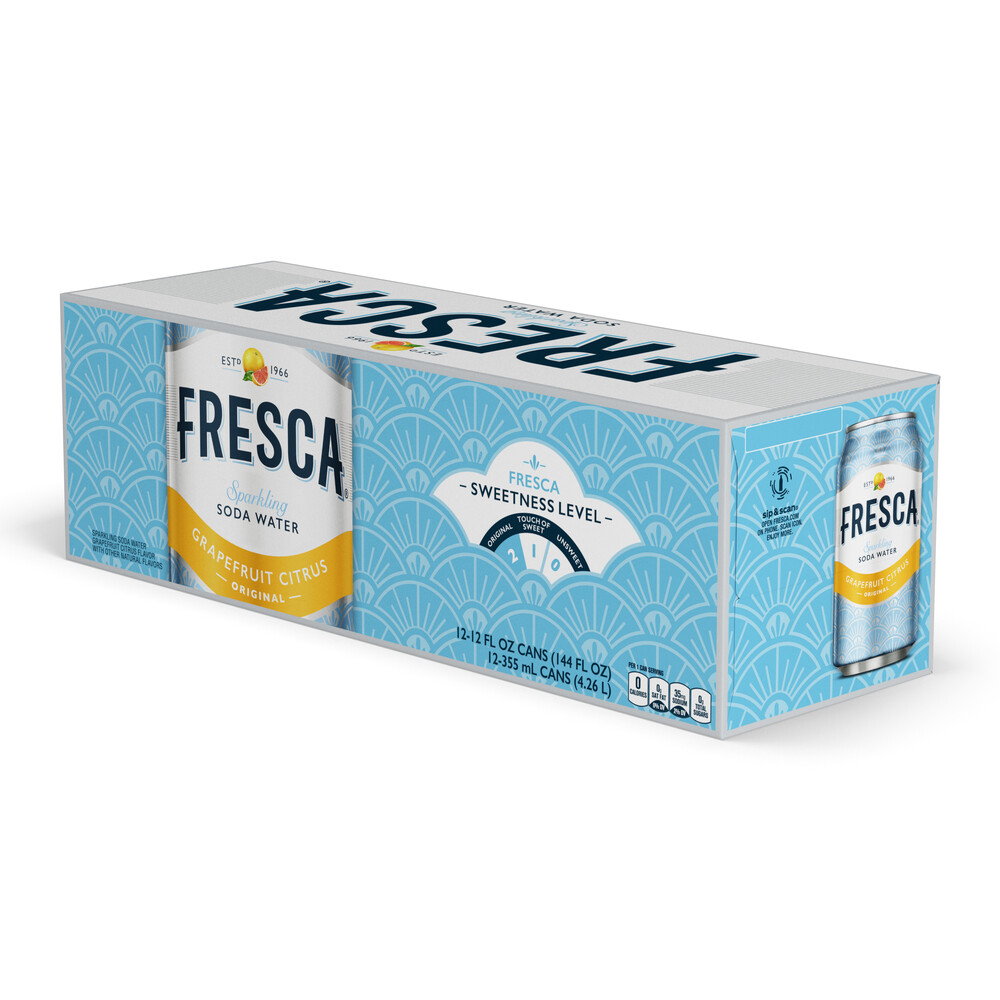 Fresca Grapefruit Citrus Sparkling Soda WaterFrontRightElevated