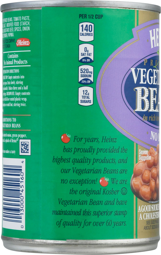 Heinz Vegetarian Beans, Premium, No MeatPlanogramLeft