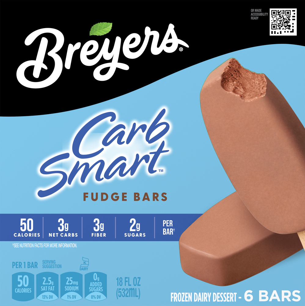 Breyers Carb Smart Frozen Dairy Dessert, Fudge BarsPlanogramBack