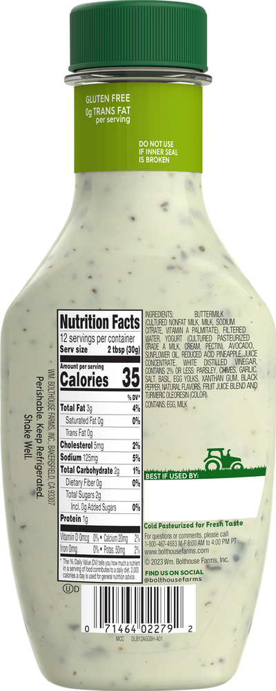 Bolthouse Farms Yogurt Dressing Dip Avocado Green Goddess