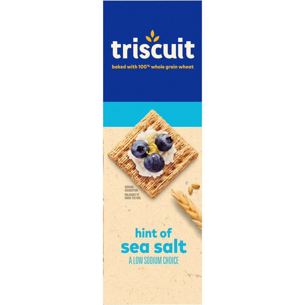 TRISCUIT Triscuit Hint of Sea Salt Whole Grain Wheat Crackers, Vegan