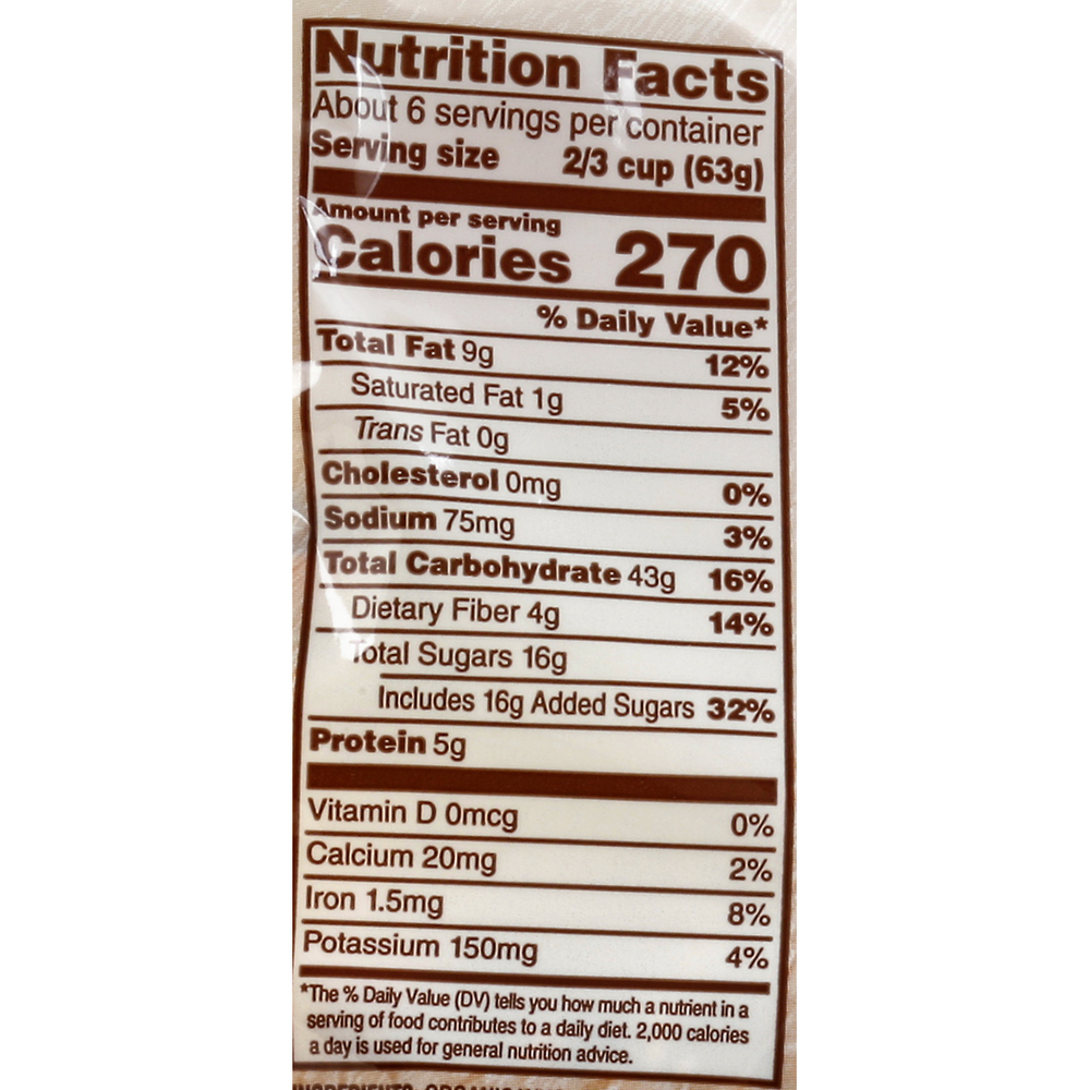 Raley's Purely Made Organic Vanilla With Almonds GranolaNutritionFacts