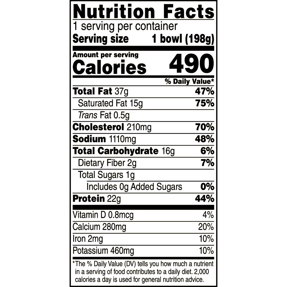 Jimmy Dean Breakfast Bowl Meat Lovers Frozen Oz Bowl Nutrition Facts