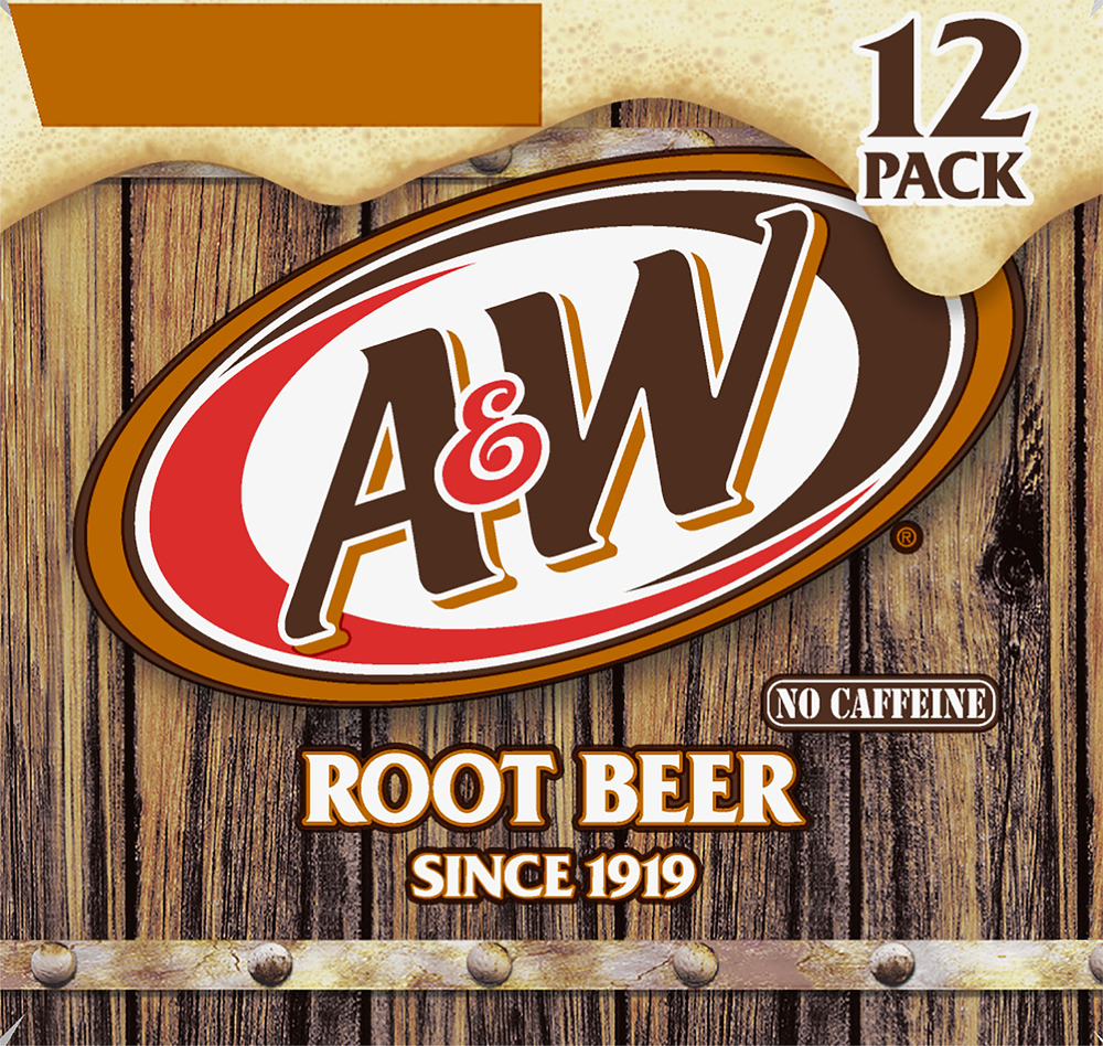 A&W Soda, No Caffeine, Root Beer, 12 Pack