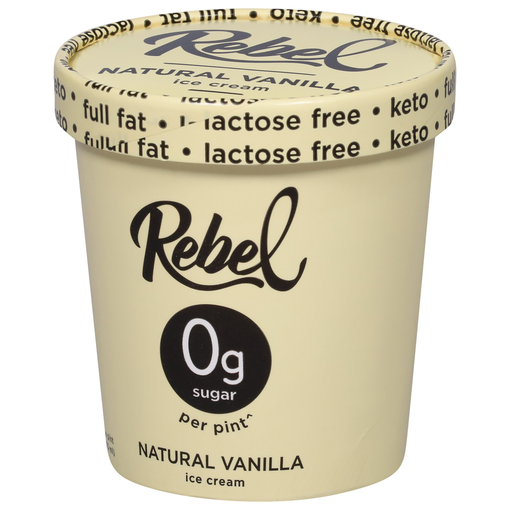 Rebel Ice Cream, Natural VanillaFrontRightElevated