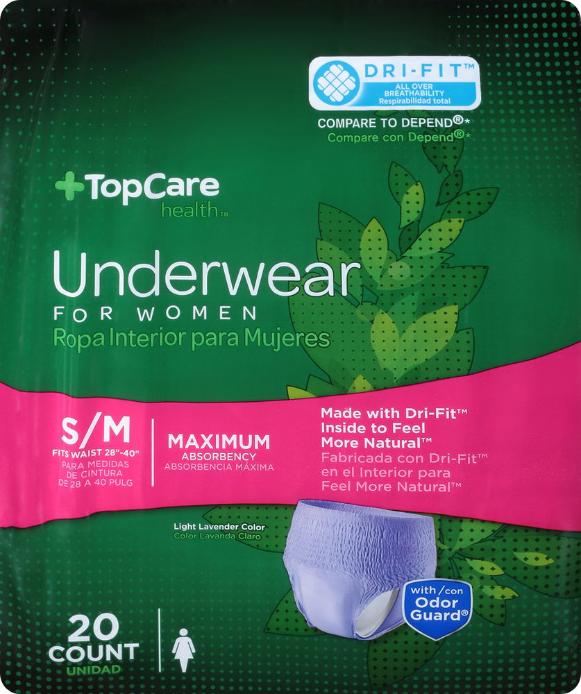 TopCare - TopCare, Health - Underwear, Maximum, Small/Medium, for Women (20  count), Shop