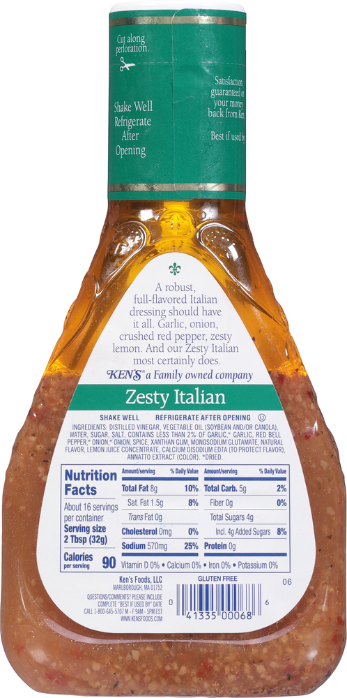 Ken's Steak House Dressing & Marinade, Zesty ItalianPlanogramBack