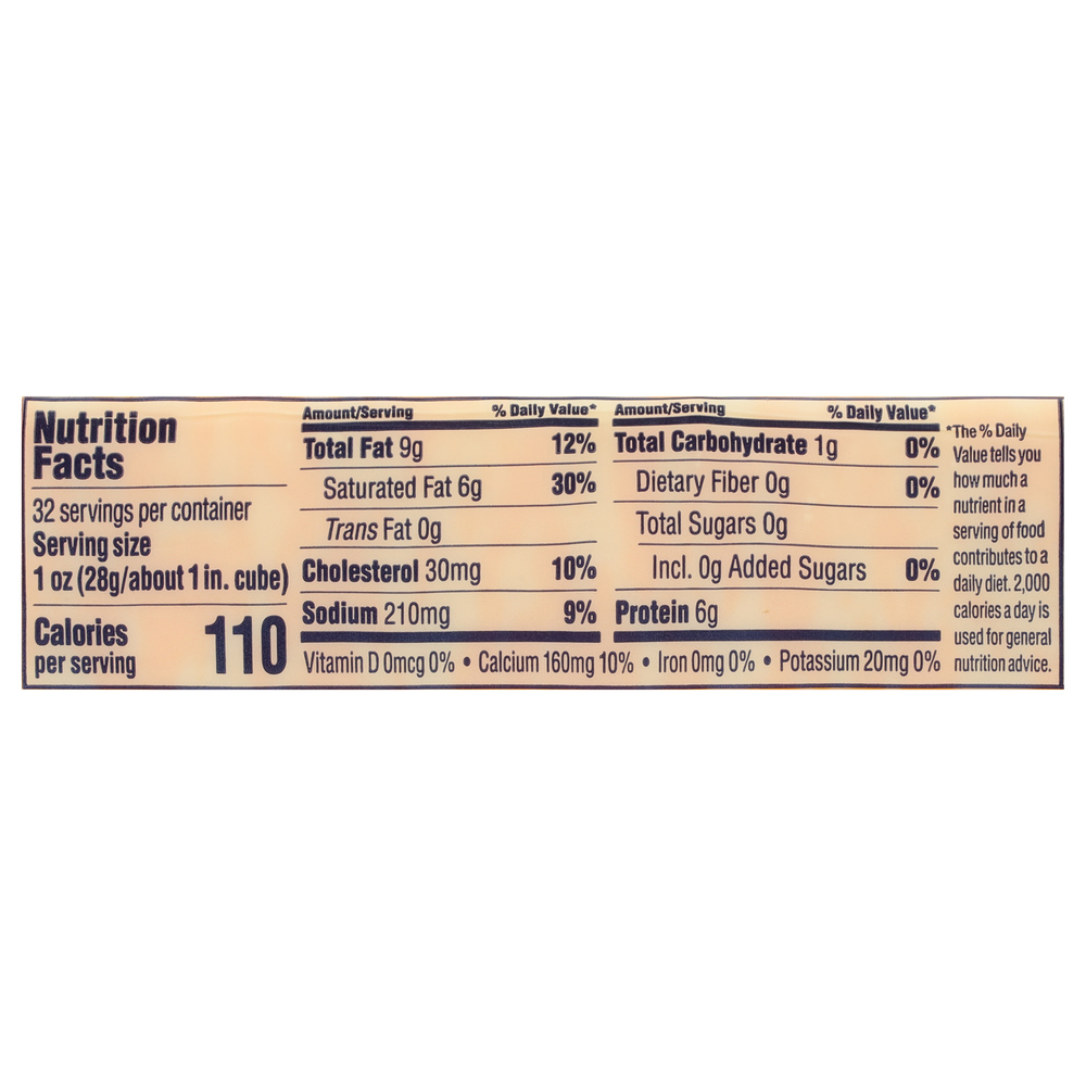 Tillamook Cheese Colby Jack Nutrition Facts