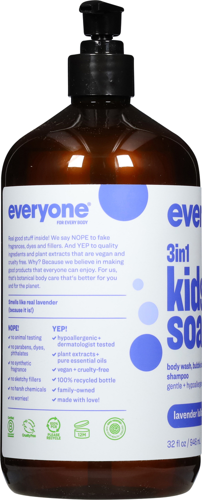 Everyone Kids Soap, 3 in 1, Lavender Lullaby