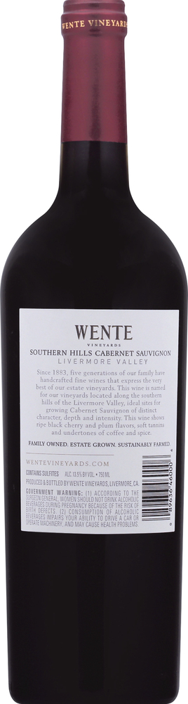 Wente Cabernet Sauvignon Southern Hills Livermore Valley 2016