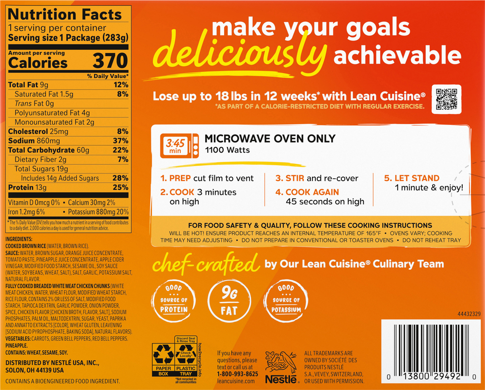 Lean Cuisine Protein Kick Sweet & Sour ChickenPlanogramBack