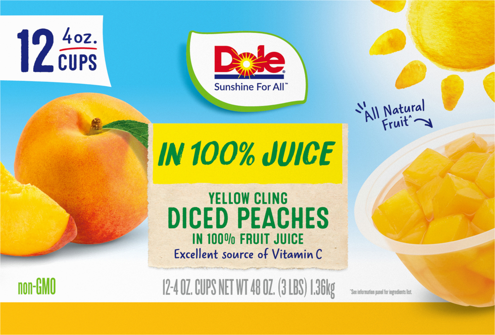 Dole Diced Peaches, Yellow Cling