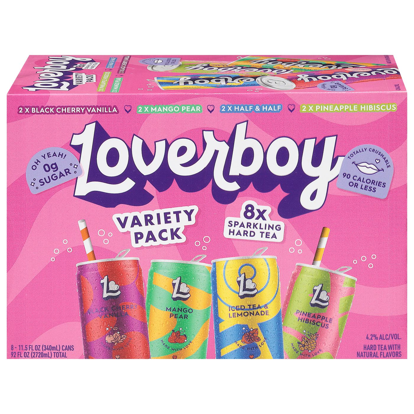 Loverboy Hard Tea, Sparkling, Variety Pack