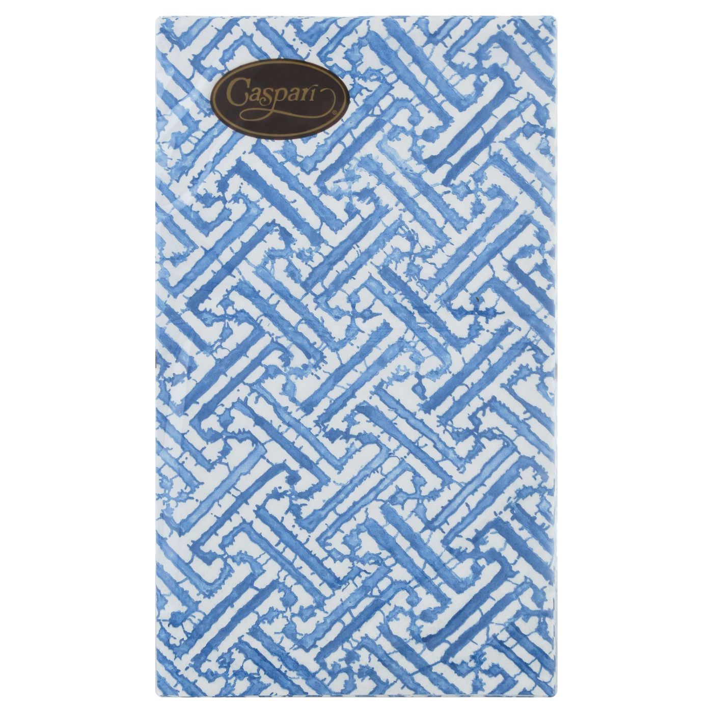 Caspari Guest Towels Fretwork Blue Triple Ply