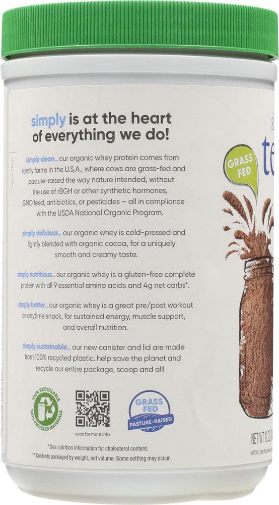 Simply Tera's Organic Dark Chocolate Whey Protein Simply Tera's Organic Dark Chocolate Whey Protein